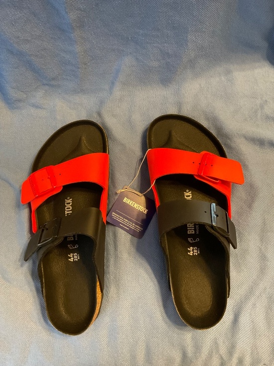 Birkenstock Size 44 Arizona Split Black Poppy Red 1019995 main image 7